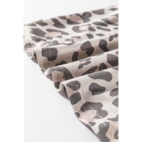 Gray Leopard Print V Neck Loose Fit Mini Dress - L thumbnail