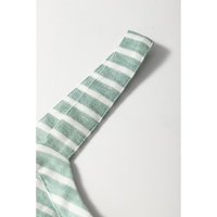 Green Stripe Shirred Frilled High Waist Sleeveless Loose Fit Maxi Dress - XL thumbnail