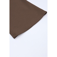 Brown Textured Loose Fit T Shirt and Drawstring Pants Set - M thumbnail
