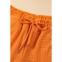 Orange Textured Tank Top and Wide Leg Pants Set - XL thumbnail