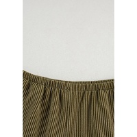 Jungle Green Ribbed Textured Knit Loose Fit Tee and Shorts Set - S thumbnail