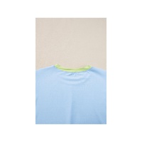 Blue Contrast Trim Cap Sleeve Tee Shorts Set - S thumbnail