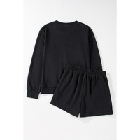 Black GAME DAY Rugby Football Graphic Pullover and Shorts Casual Outfit - XL thumbnail