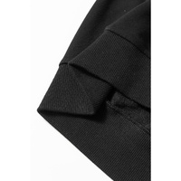 Black Striped Accent Pullover and Shorts Two Piece Casual Set - S thumbnail