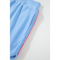 Beau Blue Striped Accent Pullover and Shorts Two Piece Casual Set - L thumbnail