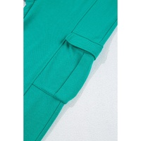 Solid Color Pullover Top and Cargo Pants Set - L thumbnail