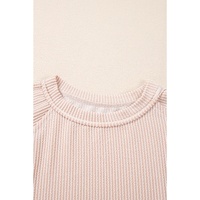 Jet Stream Corded Lantern Sleeve Top High Waist Ruffled Mini Skirt Set - M thumbnail