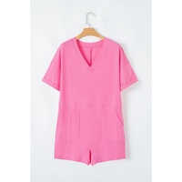 Bonbon Loose Half Sleeve V Neck Knit Romper - L thumbnail