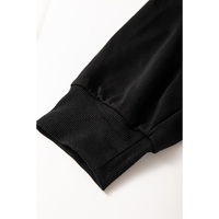 Black Zipper Flutter Sleeve Drawstring High Waist Jumpsuit - S thumbnail