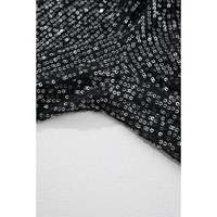 Black Sequined Tube Top Waist Knot Wide Leg Jumpsuit - L thumbnail