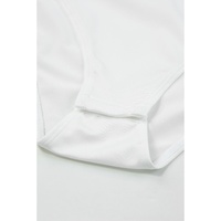 White Lace Sleeves Square Neck Bodysuit - M thumbnail