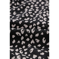 Black Leopard Print Belted V Neck Short Sleeve Romper - XL thumbnail