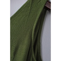 Green Button V Neck Romper with Belt - S thumbnail