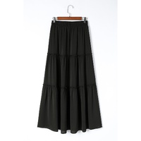 Azura Exchange Tiered Drawstring Waist Maxi Skirt - M thumbnail