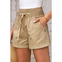 Azura Exchange Drawstring Khaki High Waist Shorts - L thumbnail