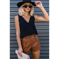 Azura Exchange Pleated Faux Leather Casual Shorts - 12 US thumbnail