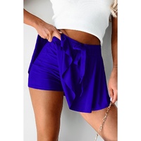 Dark Blue Drawstring High Waist Lined Tennis Skorts - L thumbnail