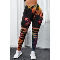 Azura Exchange Tie Dye Hollow Out Fitness Leggings - M thumbnail