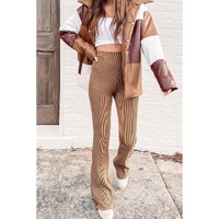 Azura Exchange Ribbed Knit High Rise Flare Leggings - M thumbnail