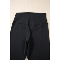 Black V Shape High Waist Flared Leggings - M thumbnail