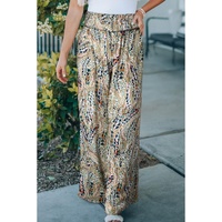 Azura Exchange Floral Print Shirred High Waist Wide Leg Pants - S thumbnail