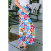 Azura Exchange Abstract Floral Print Drawstring Pants - L thumbnail