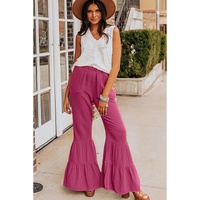 Azura Exchange Textured High Waist Ruffled Bell Bottom Pants - M thumbnail