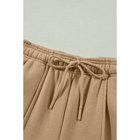 Smoke Gray Exposed Seam Drawstring High Waist Wide Leg Pants - L thumbnail
