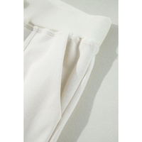 Beige Plain Cargo Pockets High Waist Casual Sweatpants - L thumbnail