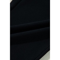 Black Solid Color Fleece Lined Drawstring Waist Casual Pants - M thumbnail