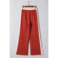 Flamingo Color Block Drawstring High Waist Wide Leg Pants - L thumbnail
