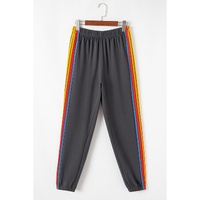 Dark Grey Counting Rainbows High Waist Sweatpants - L thumbnail