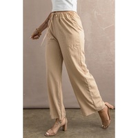 Azura Exchange Drawstring Waist Crinkled Wide Leg Pants - S thumbnail