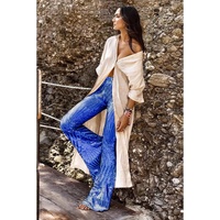 Blue Sequin Wide Leg Pants - L thumbnail