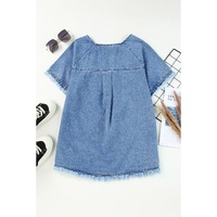 Azura Exchange Raw Edge Denim Top - M thumbnail