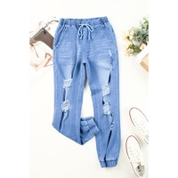 Azura Exchange Distressed Denim Joggers - M thumbnail