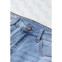 Azura Exchange Distressed Jeans with Buttoned Pockets - S thumbnail