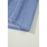 Myosotis Chambray Deep V Neck Bracelet Sleeve Maxi Dress - L thumbnail