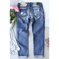 Azura Exchange Santa Claus Patchwork Distressed Boyfriend Jeans - 12 US thumbnail