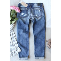 Azura Exchange Heart Patchwork Distressed Jeans - 6 US thumbnail