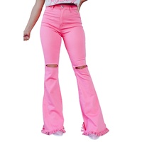 Azura Exchange Vintage Flare Leg Ripped Raw Hem Jeans - 14 US thumbnail