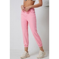 Azura Exchange Acid Wash Elastic Cuffed Jeans - 10 US thumbnail