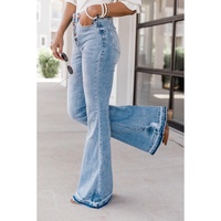 Azura Exchange Buttoned Distressed Flared Jeans - 14 US thumbnail