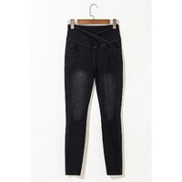 Black Arched Waist Stretchy Slim Fit Jeggings - S thumbnail