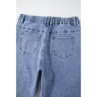 Dusk Blue Foiled Star Patchwork Straight Leg Loose Jeans - 10 US thumbnail