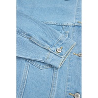 Dark Blue Washed Oversize Pocketed Denim Jacket - M thumbnail