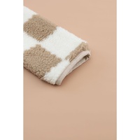 Brown Checked Snap Button Sherpa Jacket - XL thumbnail
