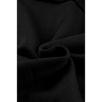 Black Flap Pocket Drawstring Hood Zip Up Jacket - S thumbnail
