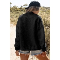 Black Floral Quilted Jacket - S thumbnail