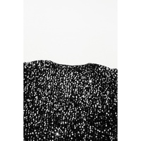 Black Sequined Open Front Cropped Jacket - S thumbnail